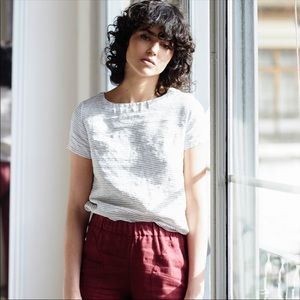 Not Perfect Linen Fitted Tee in Natural (L)